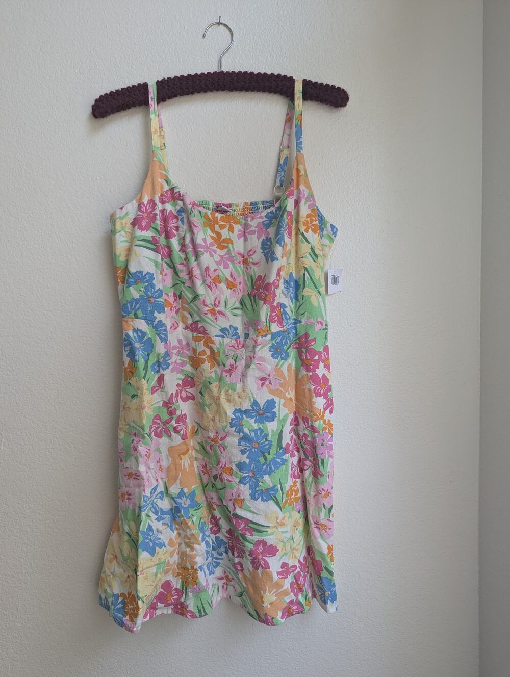 Old Navy Floral Linen Blend Sleeveless Sundress | Women's Large NWT